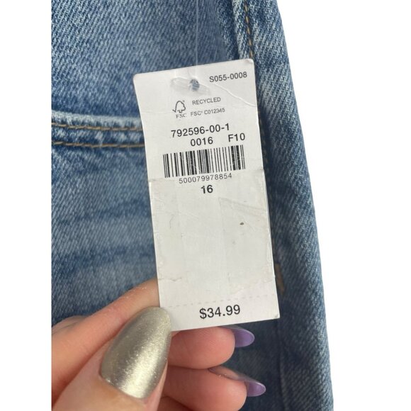 Old Navy NWT Slouchy Straight High Rise Jeans Kids Size 16 - Picture 4 of 8